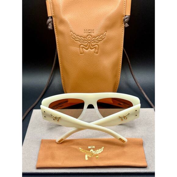 New w/ Case - MCM Unisex Sunglasses - White/Bordeaux Lens main image 5